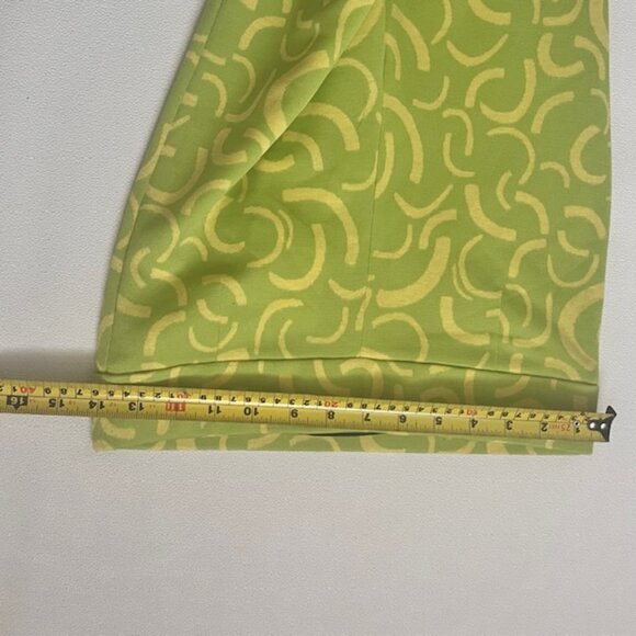 ZARA - Lime Green and Yellow High Rise Flare Leg Pants size M - Picture 7 of 12